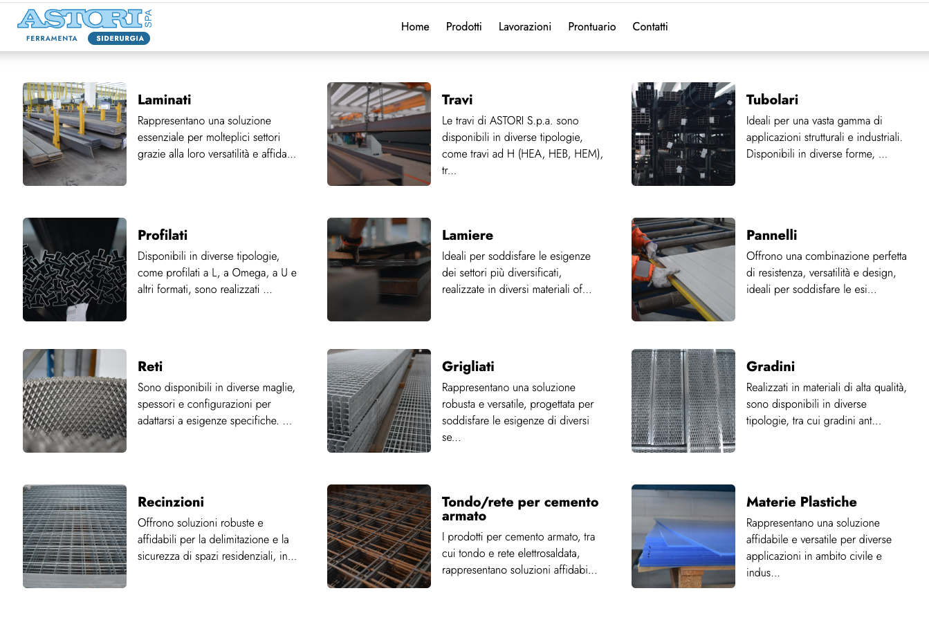 Portale web Prodotti Siderurgici