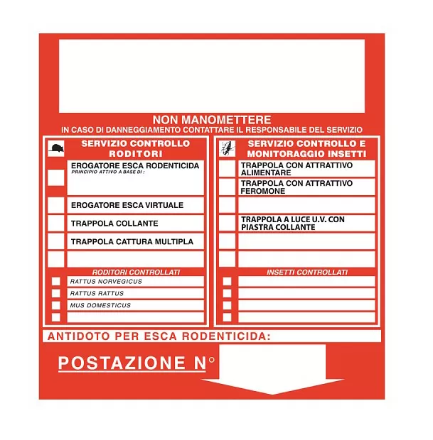 Cartello zona derattizzata postazione 9665 mayer braun