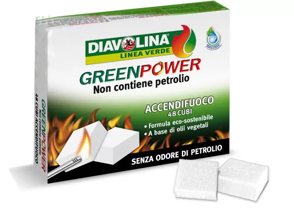Conf. 48 cubetti accendifuoco greenpower 15335 diavolina