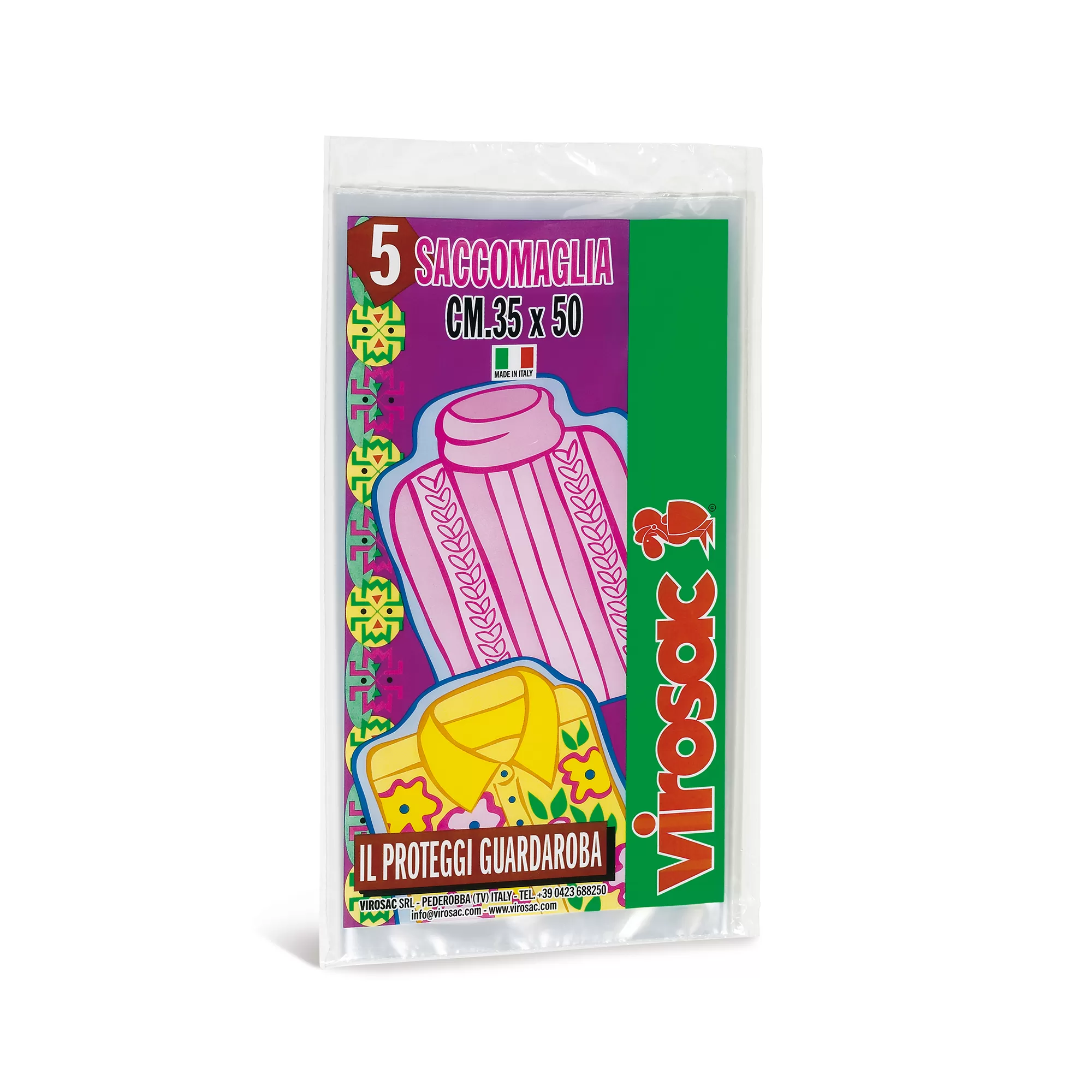 Confezione 5 sacchi per maglia 35x50 virosac