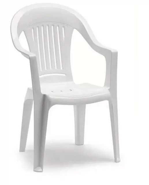 Sedia bianca plastica california 1960