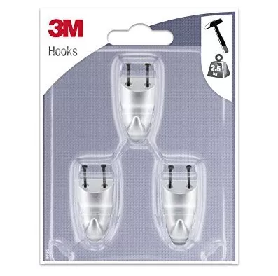 Confezione 3 ganci grigi con chiodi ihnp5 3m