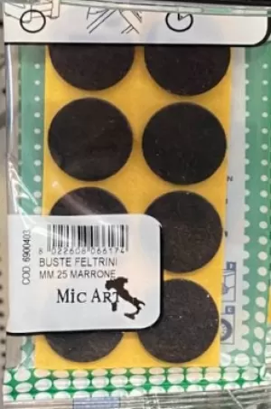 CONFEZIONE 8 FELTRINI TONDI 25MM MARRONE