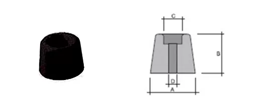 Paracolpo troncoconico in pvc nero pt ivars
