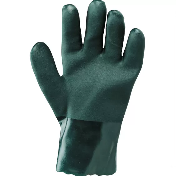 Guanti puk impregnati in pvc verde