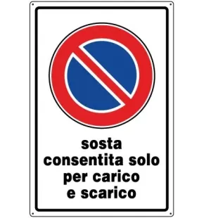 CARTELLO ALL. DIV. SOSTA CARICO E SCARICO 0540.01.50 D&B