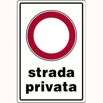 Cartello all. div accesso strada privata 0540.20.00 d&b