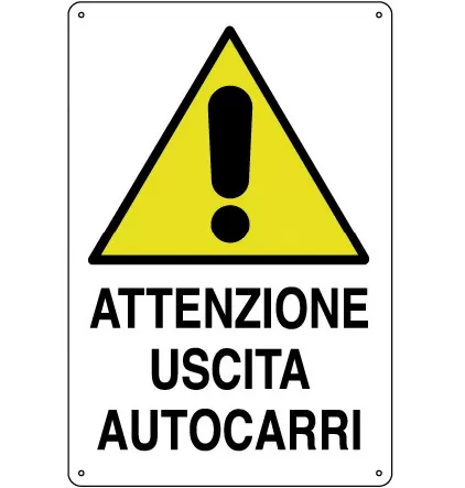 Cartello all. attenzione uscita autocarri 0020.02.90 d&b