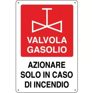 CARTELLO ALL. ANTINCENDIO VALVOLA GASOLIO 0240.19.00 D&B