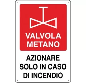CARTELLO ALL. ANTINCENDIO VALVOLA METANO 0240.22.00 D&B