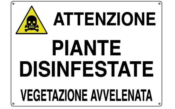 Cartello all. piante disinfestate 0040.36.10 d&b