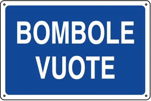 Cartello in alluminio bombole vuote 0410.06.20 d&b