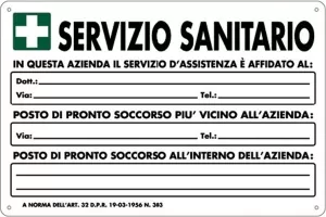 CARTELLO ALL. SERVIZIO SANITARIO 0410.45.00 D&B