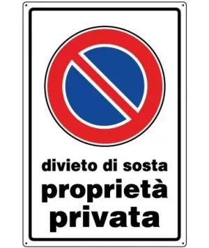 CARTELLO ALL.DIV SOSTA PROPRIETÀ PRIVATA 0540.00.50 D&B