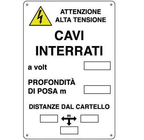 Cartello all. cavi alta tensione interrati 0021.35.10 d&b