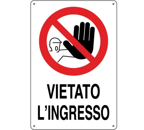 Cartello all. vietato l' ingresso 0110.38.00 d&b