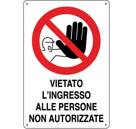 Cartello all. vietato l' ingresso 0110.39.40 d&b