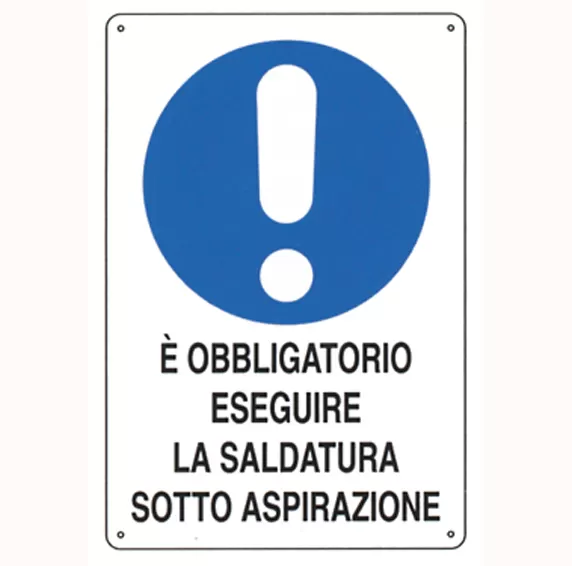 Cartello all. obbligo saldature aspirazione 180.01.30 d&b