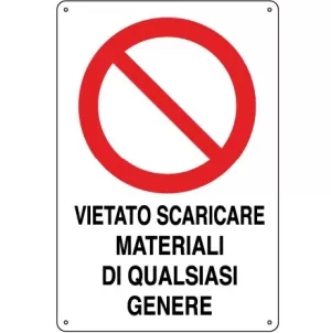 CARTELLO ALL. DIVIETO SCARICO MATERIALI 0110.05.60 D&B