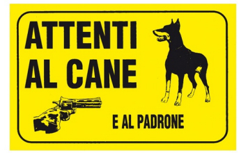 Cartello pvc attenti al cane e al padrone