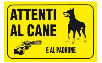Cartello pvc attenti al cane e al padrone