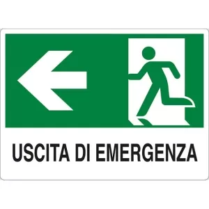 CARTELLO ALL USCITA EMERGENZA SX E001IT69ALB D&B VERONA