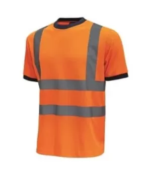 T-SHIRT GLITTER ARANCIO FLUO HL197OF U-POWER
