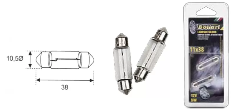 2 lampadine siluro 12v 30163 bottari