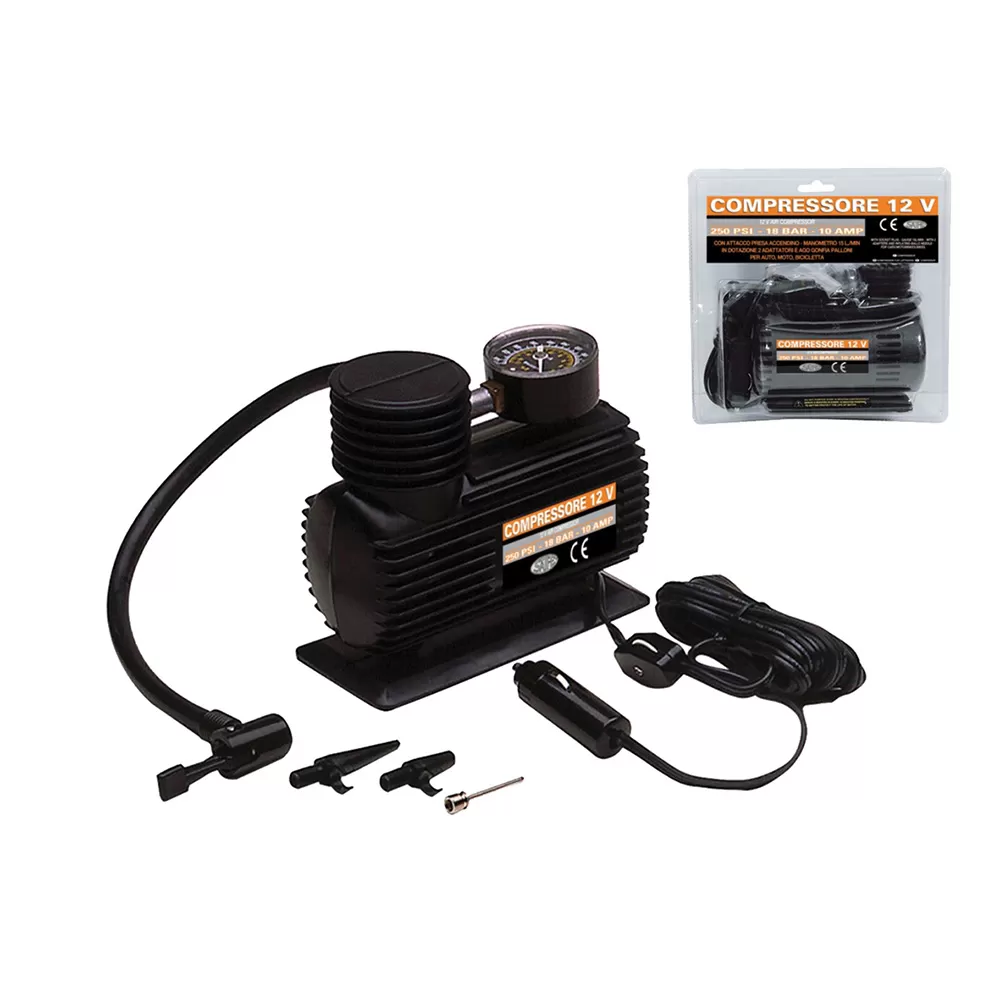 Compressore 12v con manometro presa acc. 240426 saife