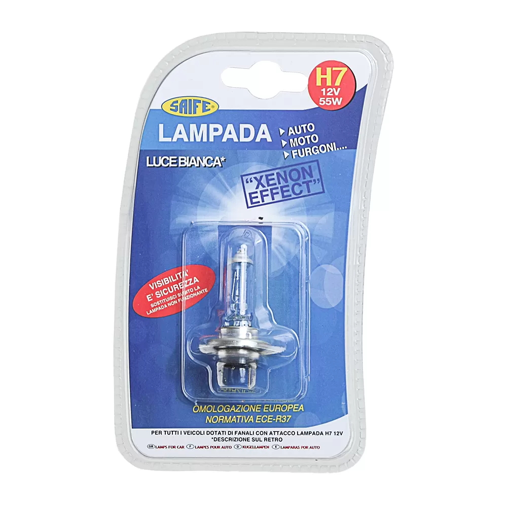 Lampadina h7 12v 55w h7 effetto xenon saife 100019