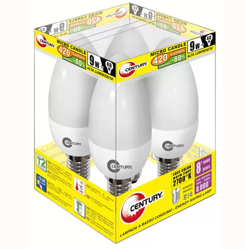 Confezione 4 lampadine basso consumo m1b-091427 century