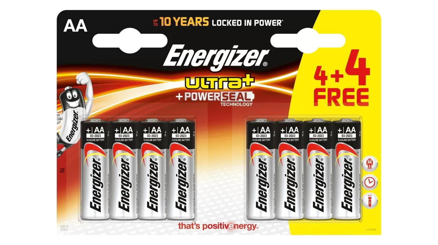 Confezione 4+4 batterie aa energizer e301594800