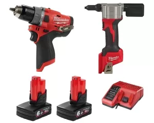KIT AVVITATORE E RIVETTATRICE M12FPD2+M12BPRT MILWUAKEE