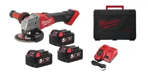 SMERIGLIATRICE 125mm 3 BATTERIE MILWAUKEE M18FSAG125XB