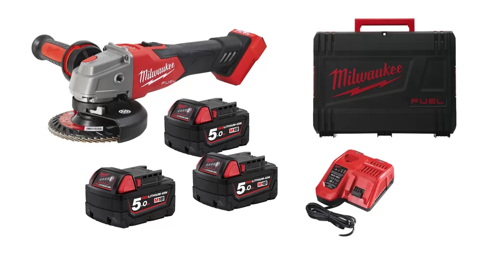 Smerigliatrice 125mm 3 batterie milwaukee m18fsag125xb