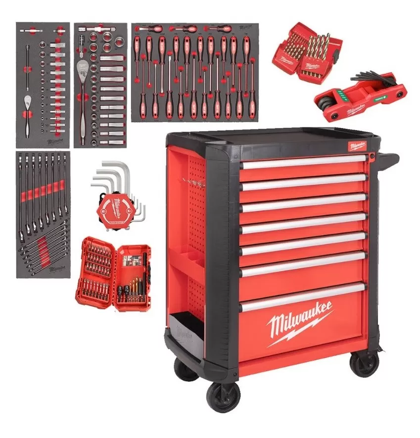 Carrello 7 cassetti 179 utensili milwaukee