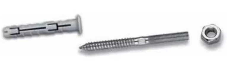 Kit vite ferro-legno+tassello+dado 158/kit rac metalliche
