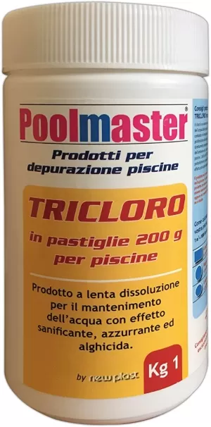 CONFEZIONE 1 KG PASTIGLIE TRICLORO 200 GR 2916 POOLMASTER