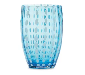 BICCHIERE TUMBLER PERLE ACQUAMARINA PR00103 ZAFFERANO
