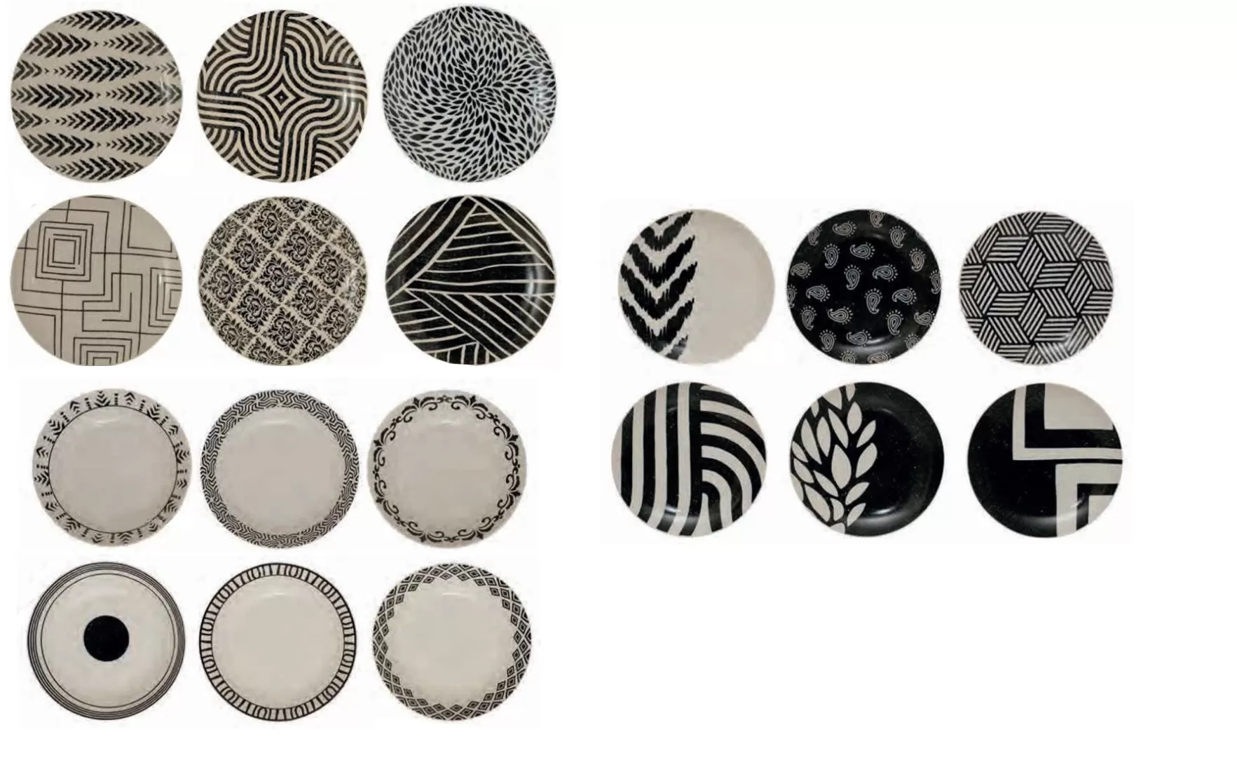 Servizio 18 pz black e white fade