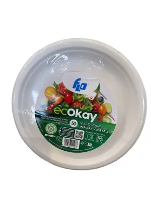 CONFEZIONE 50 PIATTI PIANI ECOKAY FLO