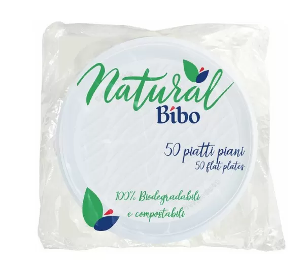 Confezione 50 piatti piani bibo