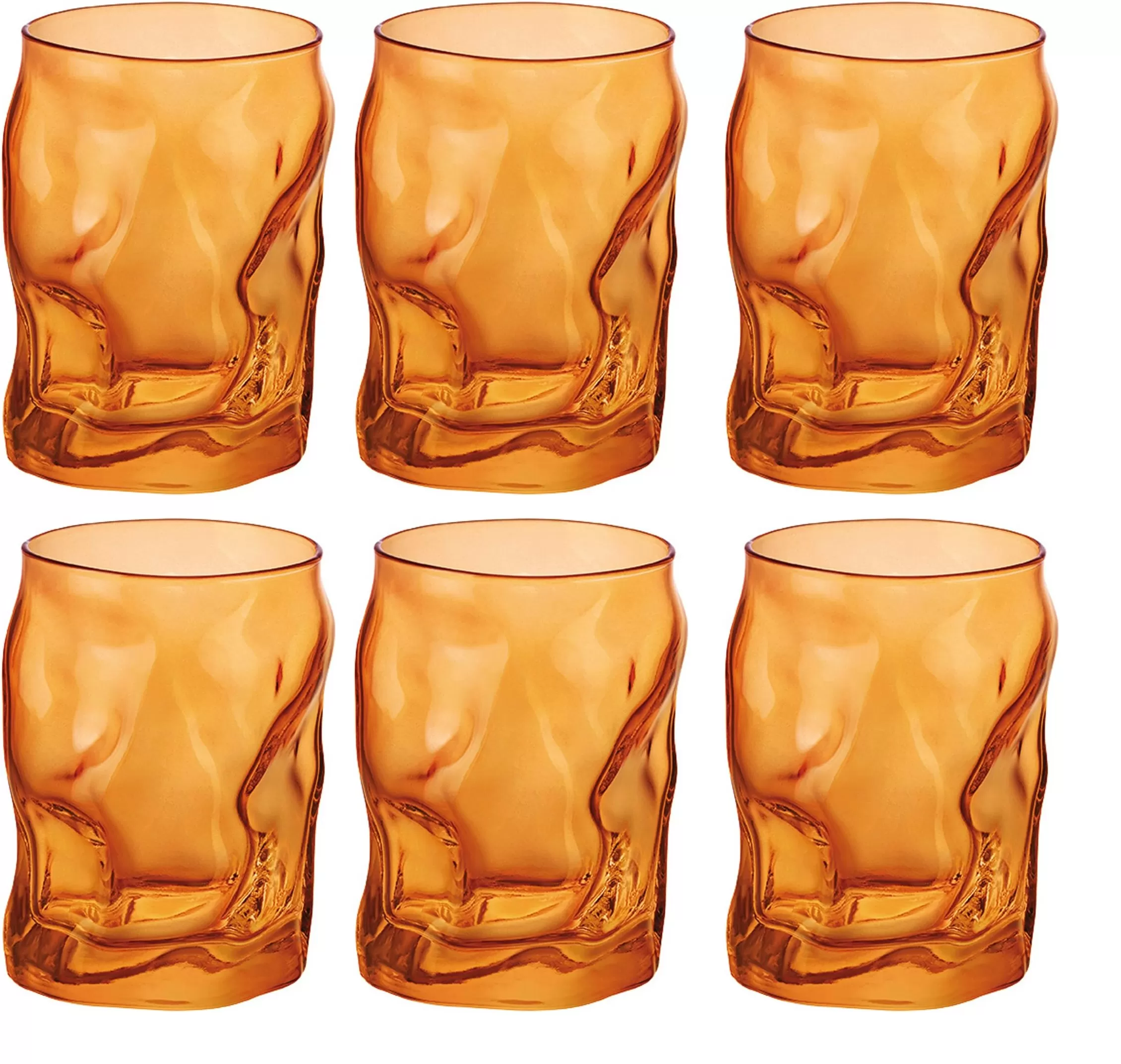 Confezione 6 bicchieri sorgente set orange bormioli