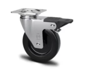 RUOTA GRIGIA SC220BIS GIREVOLE FRENO VALSECCHI