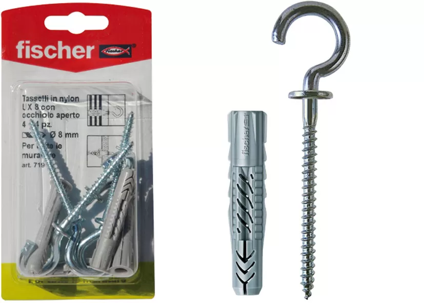 Tassello in nylon con occhiolo aperto ux r k fischer