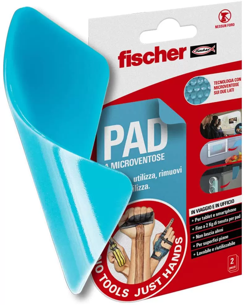 Confezione 2 ventose rettangolari fischer ntjh pad 552170