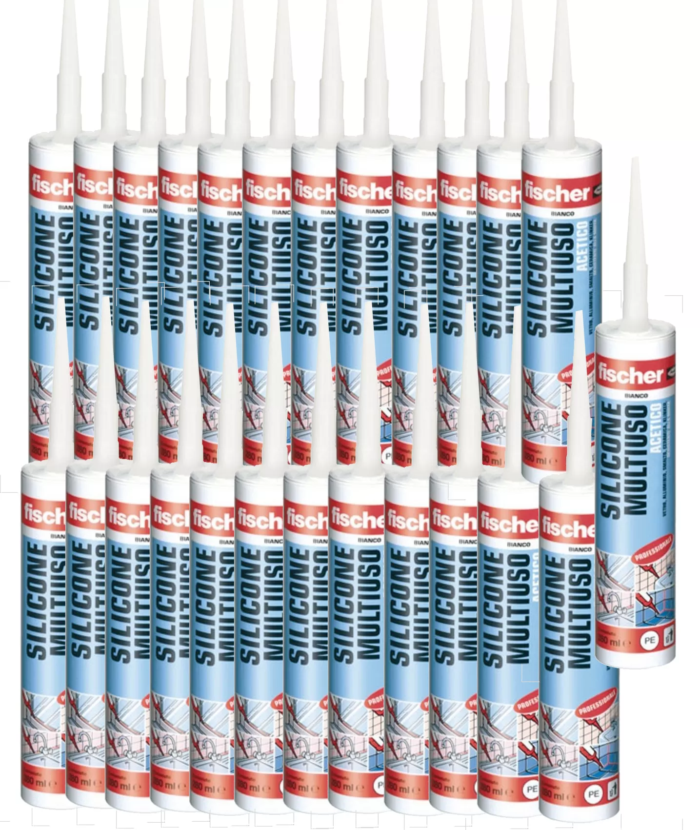 Silicone acetico multiuso fischer smt conf.25 pz