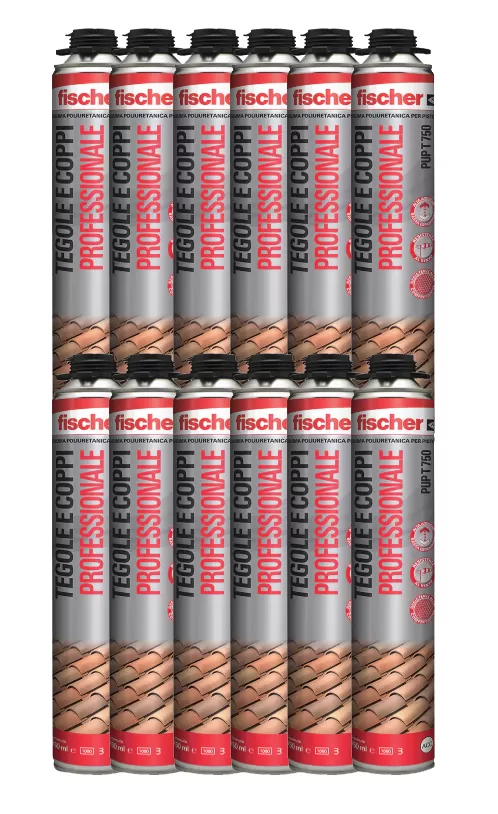 Confezione 12 schiume poliuretaniche pu t 750 fischer