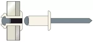 CONFEZIONI RIVETTI BIANCHI IN ALU/ACCIAIO AFT9010 RIVIT