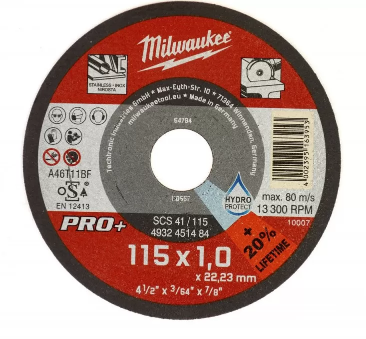 Disco taglio 115mm milwuakee 4932451484